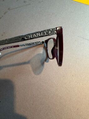 Chanel optical grade Frames/Burgundy color/hematite textured side arms NWT